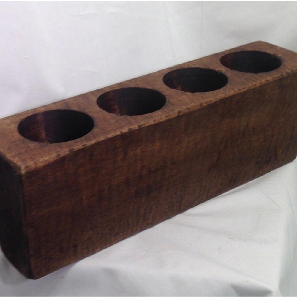 Wooden rustic candle holder.